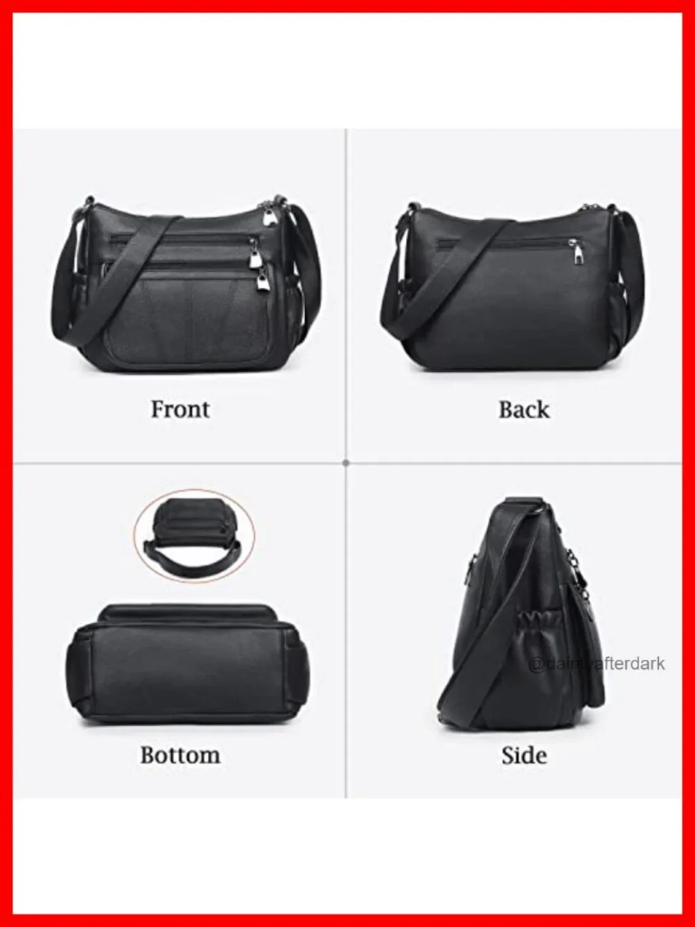 Women's Soft PU Leather Satchel Crossbody Handbag Tote with Multiple Pockets